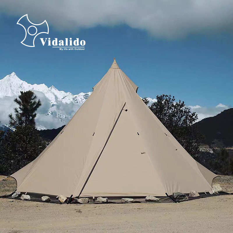 vidalido炎帐户外露营2-4人3米金字塔印第安棉布帐篷柴火炉帐篷