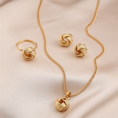 推荐rendy Geometric Gold Color Alloy Metal Twist Lucky Knot