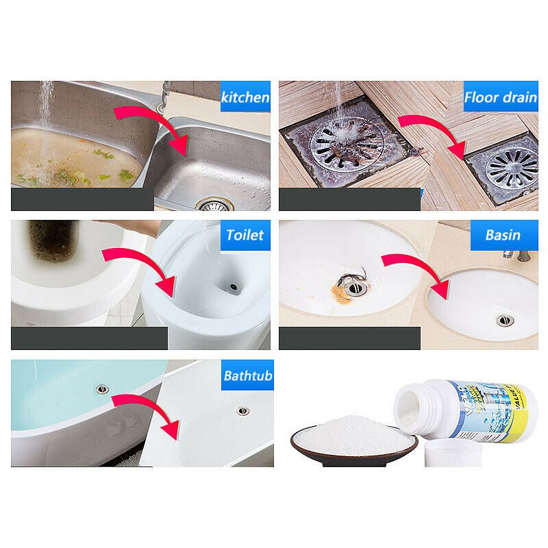 Kitchen Pipe Dredging Cleaner Pipe Powder Sink Drain Bottle