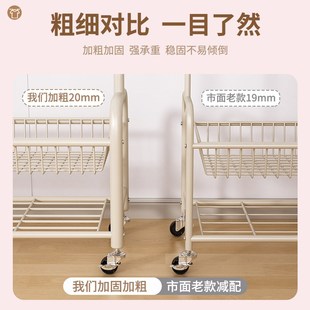 卧室落地阳台家用晾衣杆架金属衣帽架柜房间收纳置物架子挂衣