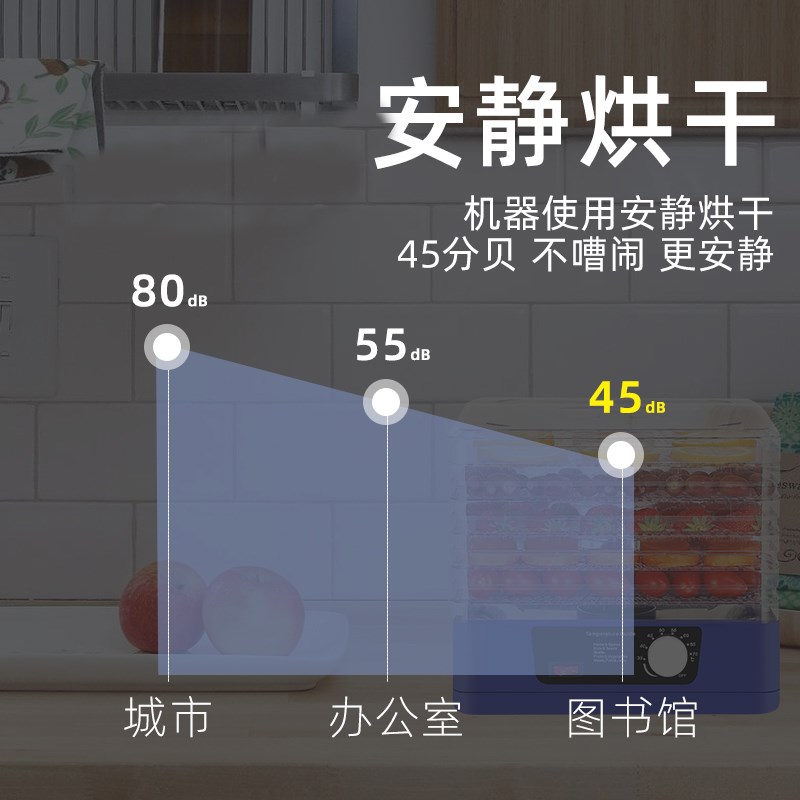 方形机机械旋钮款干果机29CM食品风干机小型水果烘干机家用风干机