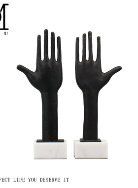 抽象人像雕塑摆件现代简约黑色样板房售楼处玄关挂姿人物软装饰品