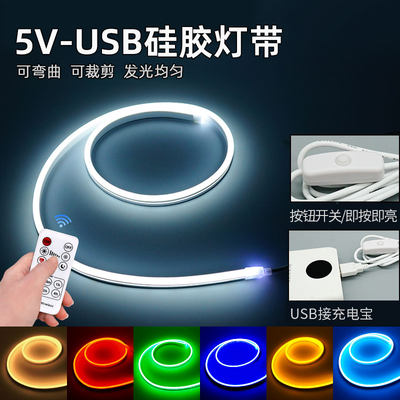 速发USB 5V Flexible Neon Light LED Strip Light Silicone COM