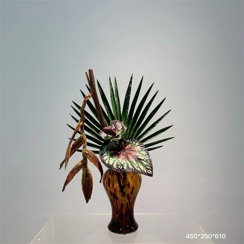 新中式北欧轻奢红色渐变熔岩手工琉璃落地大号玻璃花瓶插花样板间,家居饰品,婚庆/商业花艺,淘宝优惠券,粉丝福利购,淘宝优惠卷