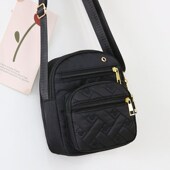 新款 休闲竖款 多层大屏手机包单肩包牛津女斜挎布包迷你手机袋小包