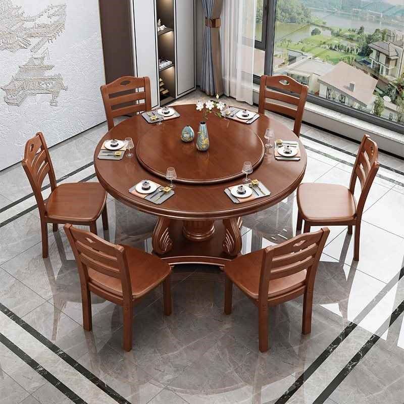 新中式实木圆餐桌椅2024新款吃饭桌子10人酒店大圆桌转盘家用15人,住宅家具,大理石餐桌,淘宝优惠券,粉丝福利购,淘宝优惠卷