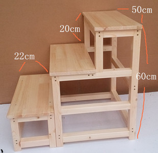 实木a楼梯木梯子梯凳家用四步梯子爬梯登高梯小梯子活动木梯 加厚