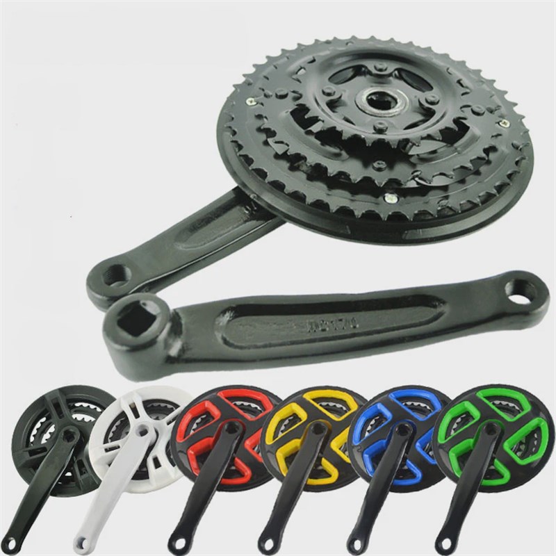 山地自行车牙盘曲柄脚3层变速拐脚蹬脚踏配件21速24速27速齿盘改