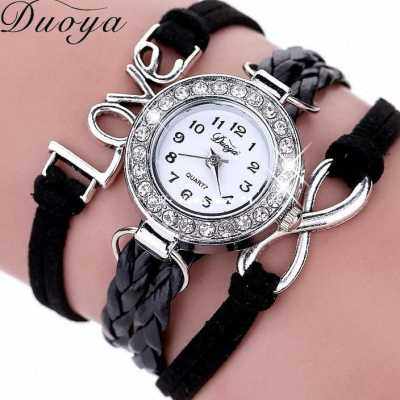 推荐Duoya Quartz Watch Fashion Casual PU Leather Handde.