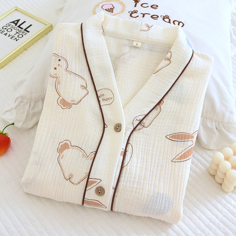 月子服春季薄款产后纱布孕妇睡衣套装产妇哺乳衣薄款3月份