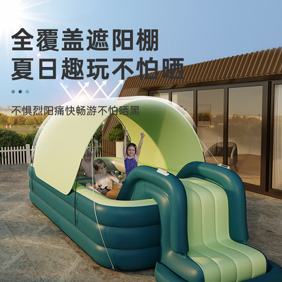 家庭游泳池带滑梯儿童宝宝小孩大人室外家用户外大型.可折叠泳池