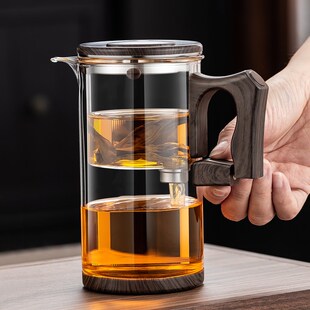 磁吸飘逸杯泡茶壶一键过滤茶w水分离冲茶器加厚全玻璃内胆功夫茶