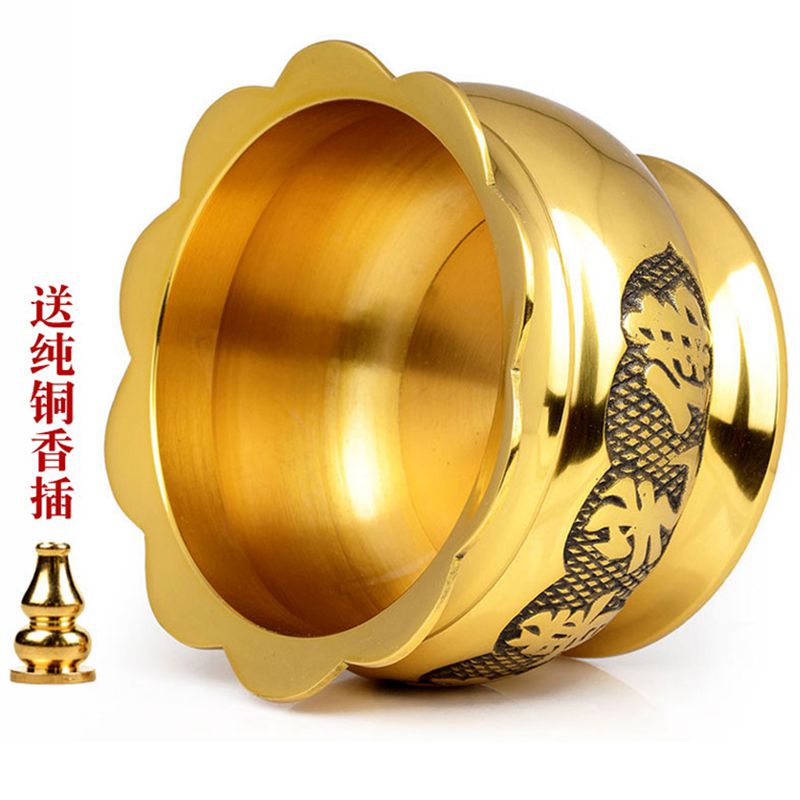 工厂销香炉纯铜家用室内财神香炉供佛用品烧N香炉铜炉供奉插香炉