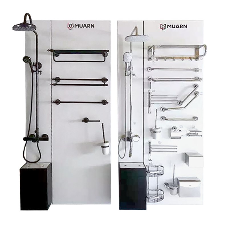 花洒展板淋浴挂板展l架 卫浴水龙头展示背板样品展示板毛巾架 锦