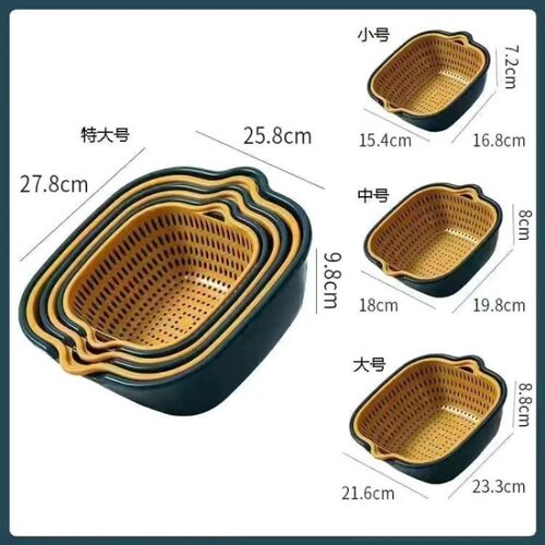 双层塑料洗菜盆沥水篮子厨房神器多功能客厅家用水果盘洗水果菜篮