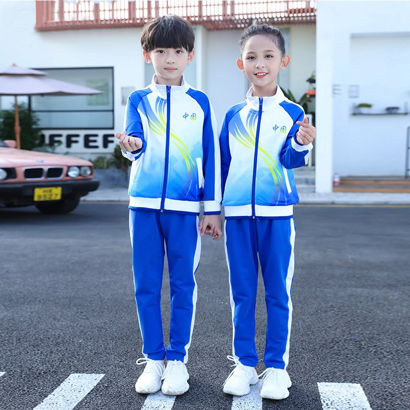 中小学生蓝白校服春秋季幼儿园园服班服儿童运动长裤套装学生运动