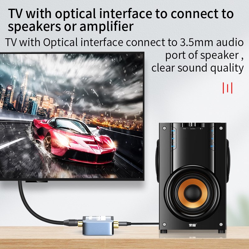 PERESAL Coaxial Optical Fiber Digital to Analog Audio AUX R