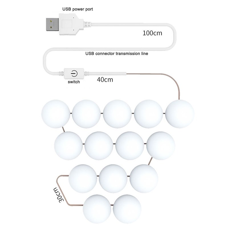 LED Makeup Mirror Light Bulb Hollywood Vanity Light USB LED