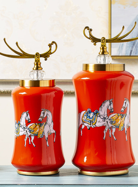 欧式美式马陶瓷装饰摆饰家居饰品客厅玄关饰品电视柜酒柜装饰现货