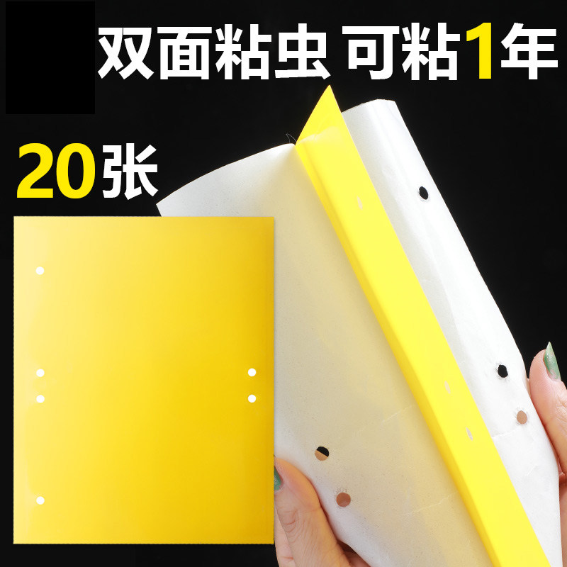 速发黄板双面粘虫板诱虫纸贴黄色飞虫小黑飞沾果蝇诱捕器粘板针蜂