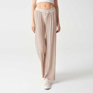 百褶裤 薄款 子夏子女夏季 裤 长3孕妇宅百外穿 s宽松低腰阔腿腿裤 长裤