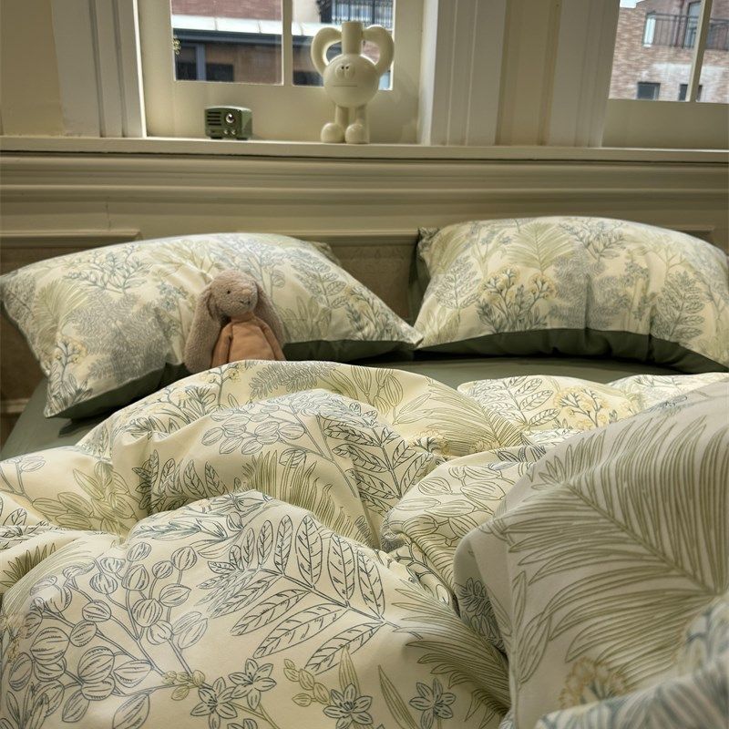 淡雅加厚磨毛美式田园森系文艺碎花件套1.5m1.8被套床单保暖,床上用品,床品套件/四件套/多件套,淘宝优惠券,粉丝福利购,淘宝优惠卷