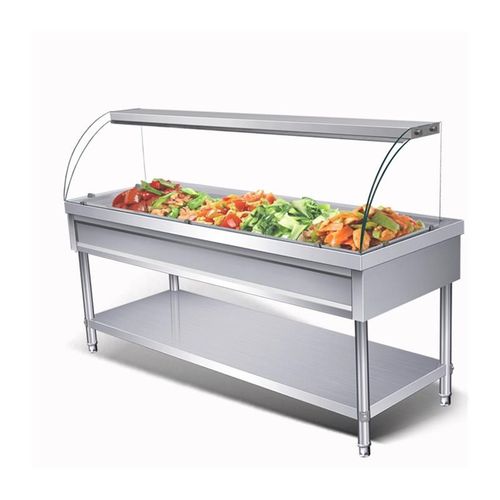 快餐保温台玻璃罩早餐食堂展示台快餐车加热打菜台汤池商用保直销