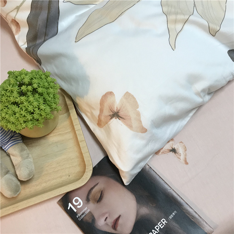 温馨文艺写意田园风全四件套 美式简约床品民宿公寓床笠被套