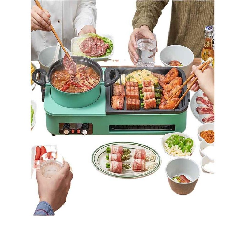 电烧烤炉家用无烟烧烤架烤肉锅室内电烤盘烤涮火锅烧烤一体锅烤鱼