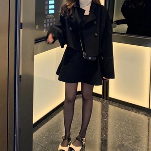 袜打底裤 黑透肤光腿神器 裸感秋冬一体双层加绒保暖黑色丝袜连裤