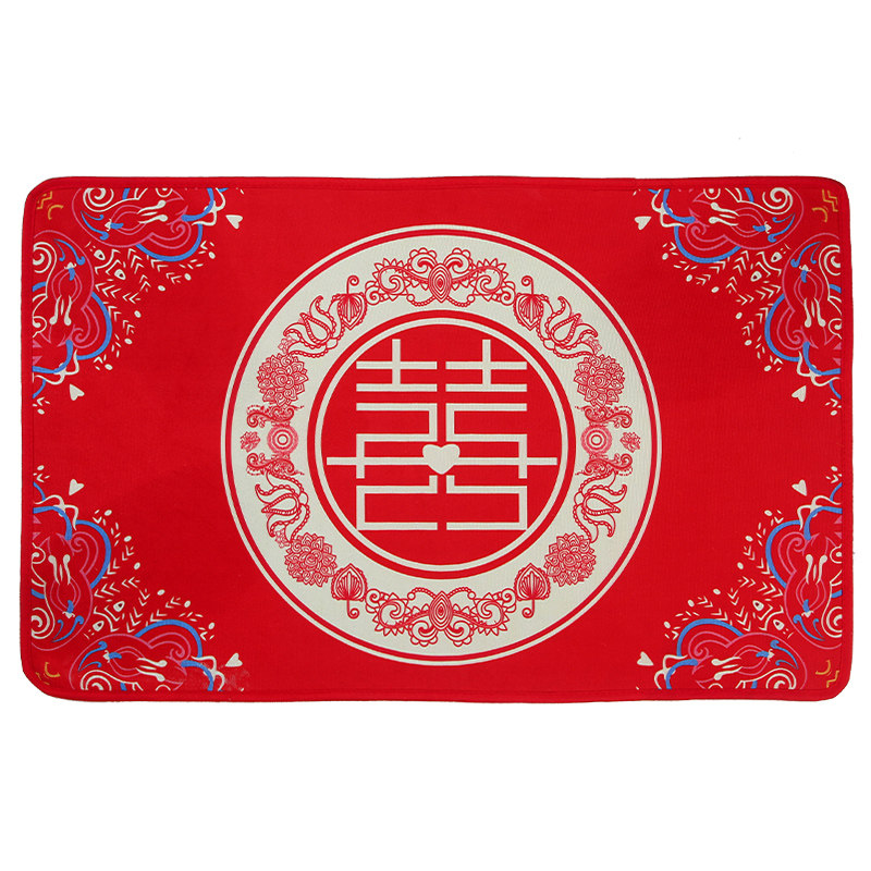 现货结婚用品大全新房p装饰卧室房门地垫地毯门垫婚房布置创意喜