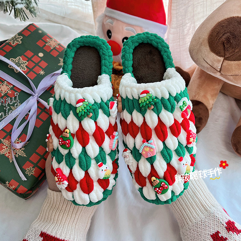 胖玻璃球手作手工编织钩针毛线拖鞋diy材料包送男友女友圣诞礼物,服饰配件/皮带/帽子/围巾,DIY编织材料包,淘宝优惠券,粉丝福利购,淘宝优惠卷