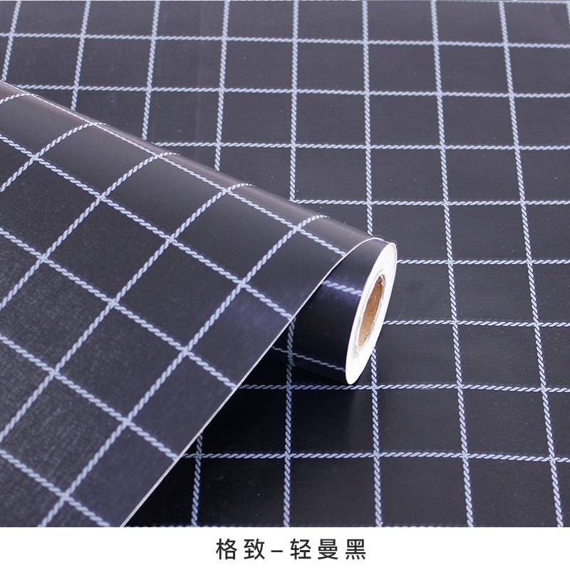 速发墙纸自粘ins风格子宿舍寝室桌面衣柜翻新贴纸防水防潮壁纸即
