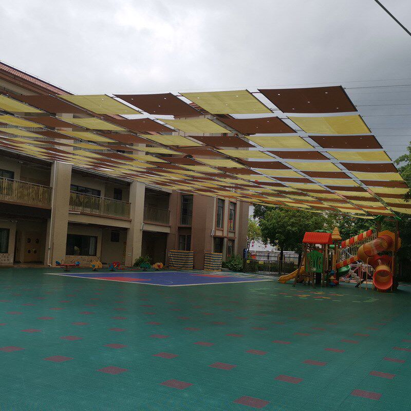 庭院小区幼儿园遮阳顶电动天幕帘遮阳篷学k校电动遮阳帘泳池遮阳