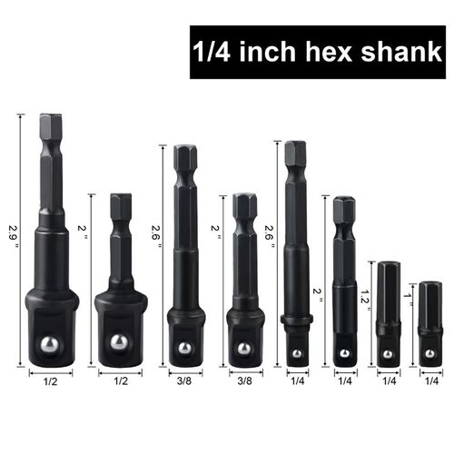 8Pcs/lot Socket Bit Adapter Set Hex Impact Drill Bits Driver