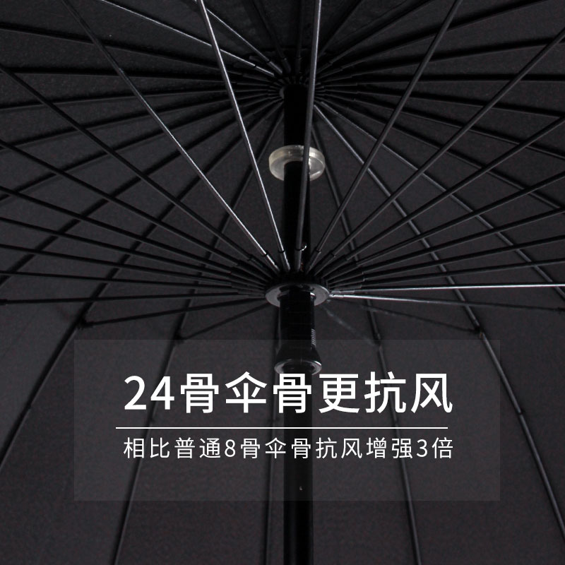 现货晴空直柄雨伞24骨加大加固自动双人伞长杆大号长柄结实抗风暴
