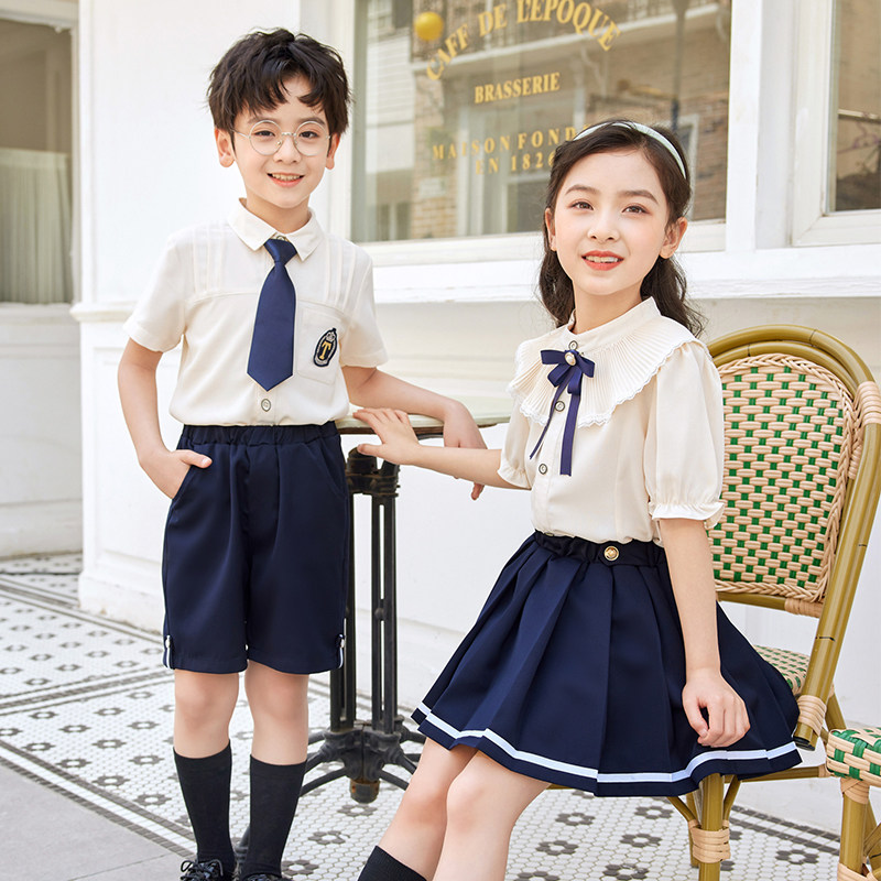 幼儿园园服夏季英伦学院风儿童校服套装小学生班服夏季毕业照服装