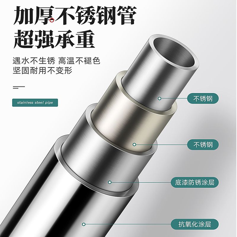 新品免打孔伸缩晾衣杆万能型收缩窗帘杆阳台不绣钢挂凉衣架浴室浴