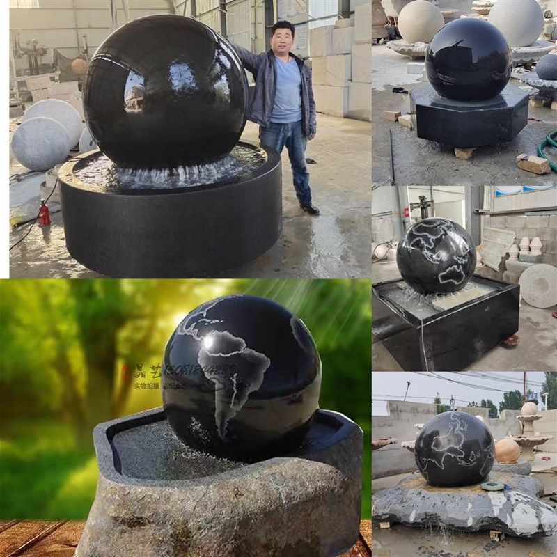 户外流水喷泉鱼池循环庭院石雕滚动圆球鱼水钵造景观鱼池水景大型,家居饰品,流水摆件,淘宝优惠券,粉丝福利购,淘宝优惠卷