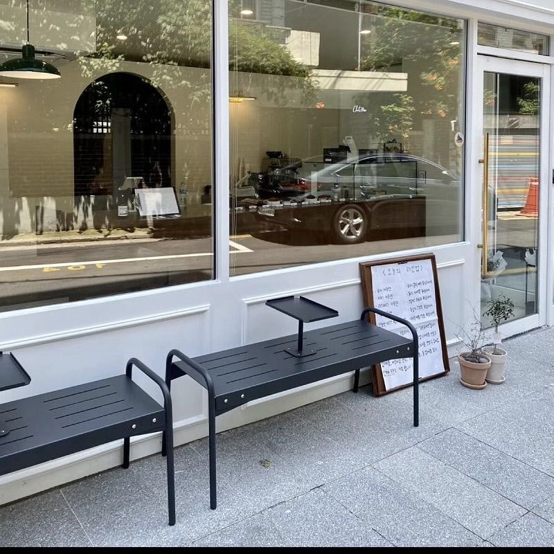 长条长凳户外长椅奶茶咖啡店健身房休息条凳商场餐厅铁艺休闲室外