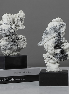 新中式禅意云山石头摆件样板间书房博古架茶几书柜太湖石软装现货