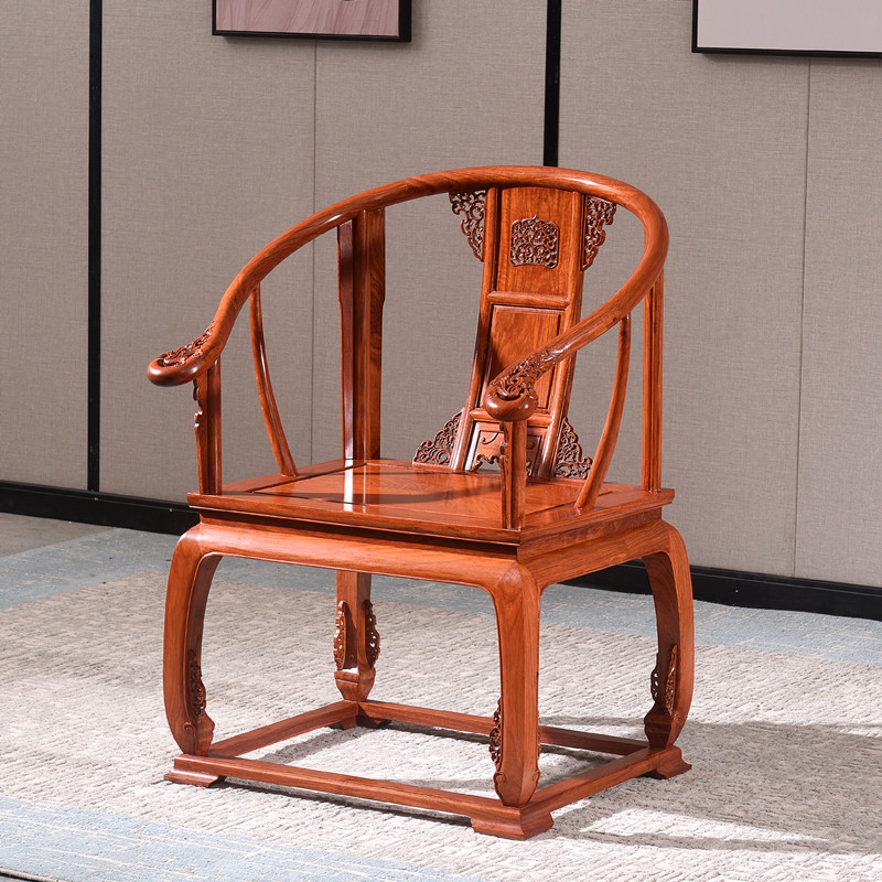 直销新品红木家具花m梨木圈椅酸枝木刺猬紫檀太师椅原木椅中式皇
