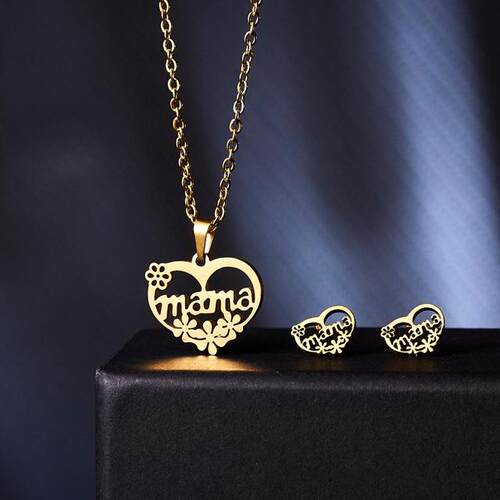 小众高货Rinhoo Mother's Day Jewelry Set Gift Stainless Steel