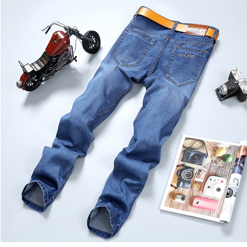 冬季新款男士牛仔裤m子浅色青年弹力修身休闲直筒宽松2021秋冬款