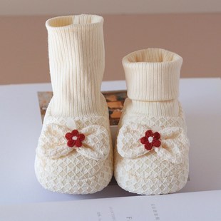 婴儿袜鞋女宝宝软底鞋公主风新生儿鞋子0-3月防掉春秋款6到12个月