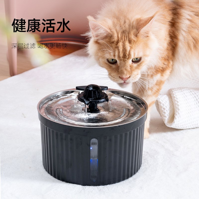 跨境宠物饮水机不锈钢q猫咪狗狗自动饮水机小花喷泉式智能饮水器