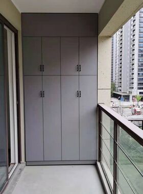 铝合金简约现代阳台储物柜收纳柜顶天立地落地柜专业定制卫浴柜
