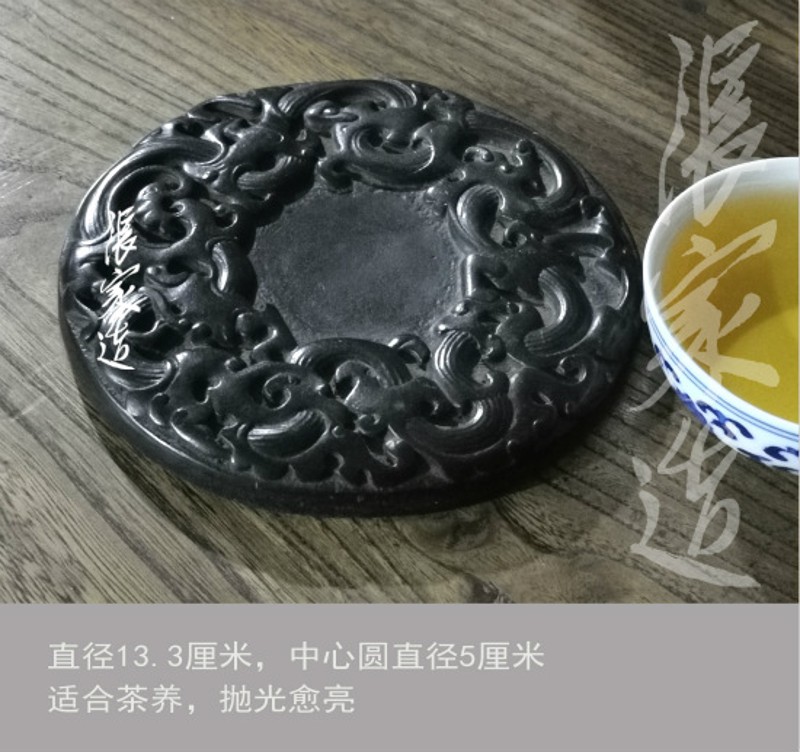 张家造龙杯垫汉砖杯托青砖茶托茶垫粗陶茶具家P用陶瓷迷你干泡壶