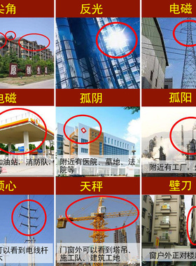 解决天斩路冲尖角反光壁刀破门对门冲煞横梁镜子床头葫芦铜钱挂件