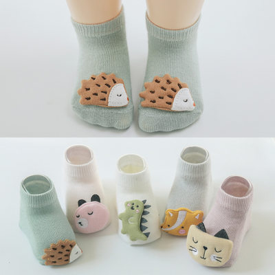 网红Summer Autumn Cute Cartoon Baby Socks Cotton Animal Desi